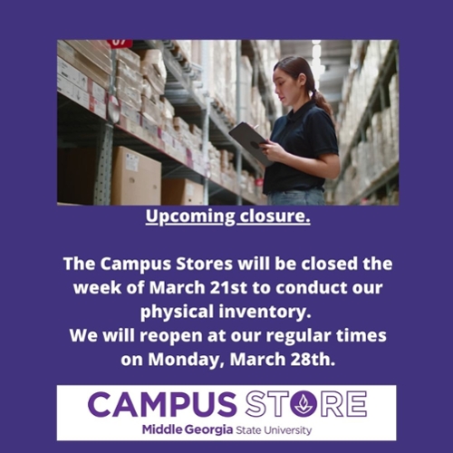 MGA Campus Stores closure flyer.